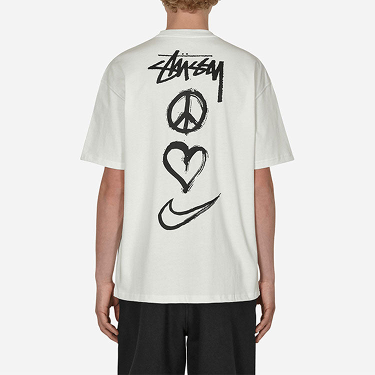 Nike x Stussy Peace Love Swoosh T-Shirt 'White' DM4942-121