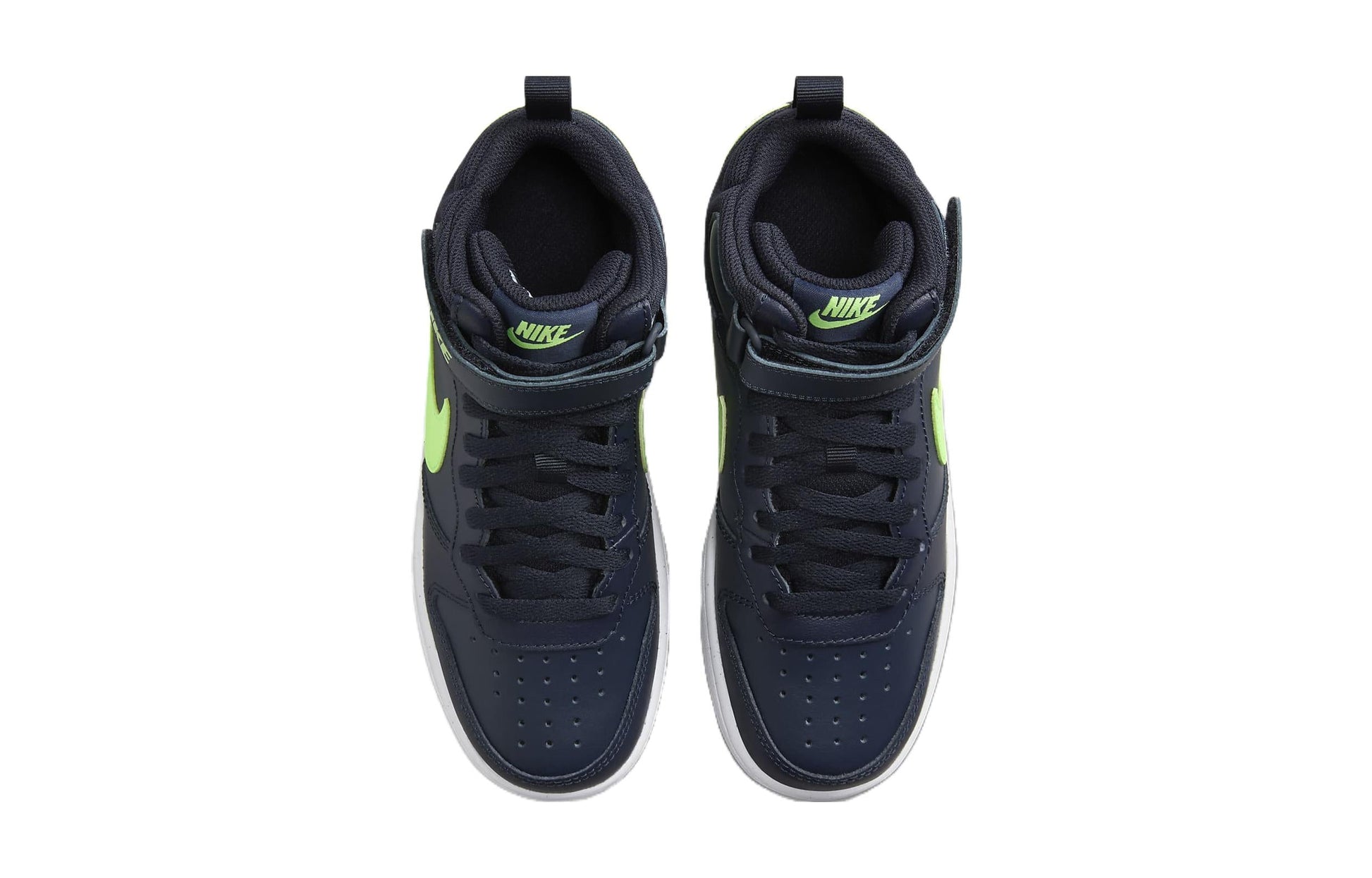 (GS) Nike Court Borough Mid 2 'Dark Obsidian Lime Blast' CD7782-403