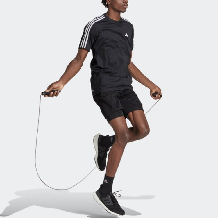 adidas Essentials 3-Stripes Training T-Shirt Asia Sizing 'Black' IB8150
