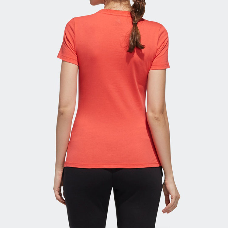 (WMNS) adidas Sports Stylish Pullover Round Neck Short Sleeve Pink FJ1108
