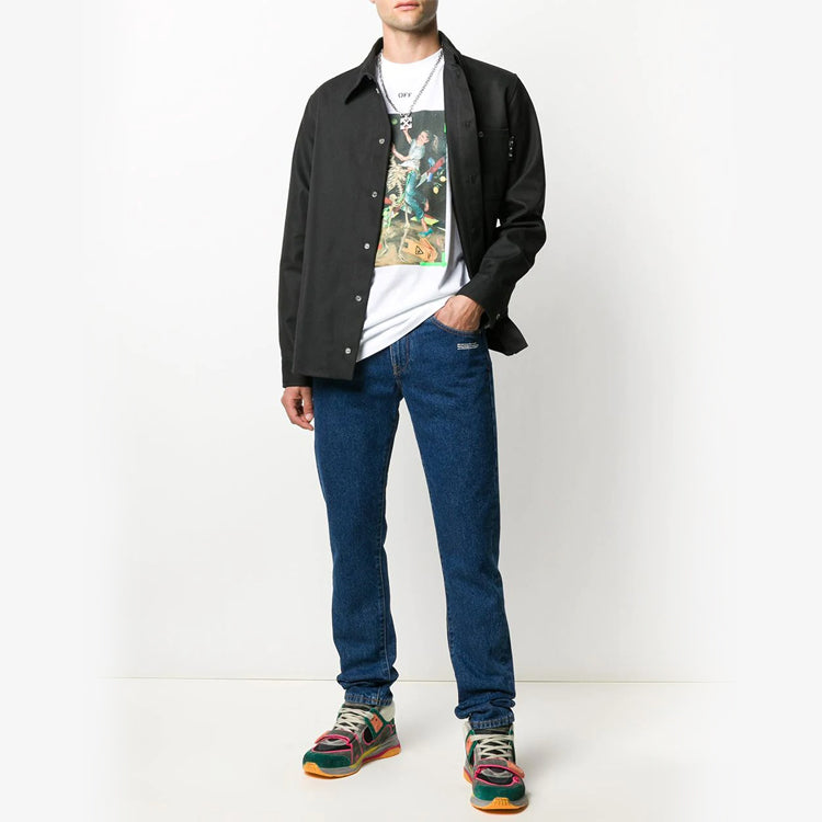 Off-White Painting Printing Short Sleeve White OMAA027F20FAB0170155