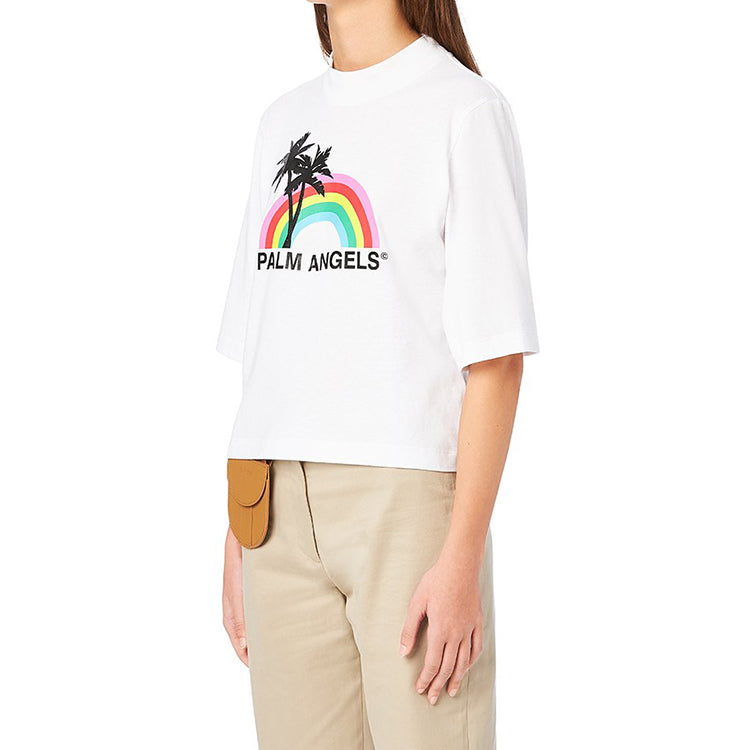 PALM ANGELS Printing Short Sleeve White PWAA020S20JER0060110