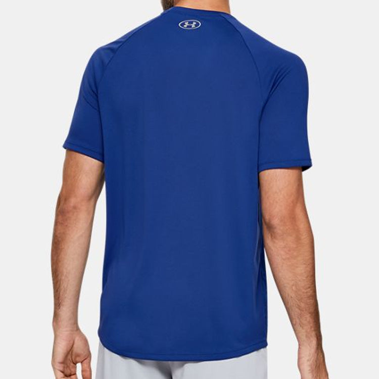 Men's Under Armour Training Sports Printing Short Sleeve Navy Blue 1353185-449