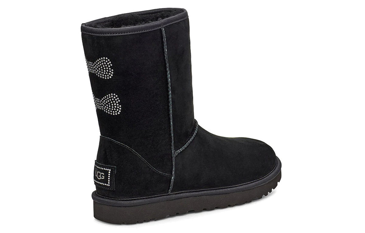 (WMNS) UGG Classic Short Crystal Snow Boots Black 1111791-BLK