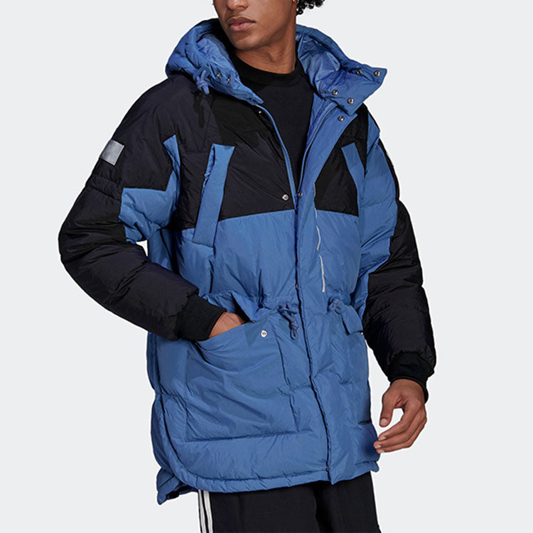 adidas Originals Down Regen Hooded Puffer Jacket 'Blue Black' HL6745