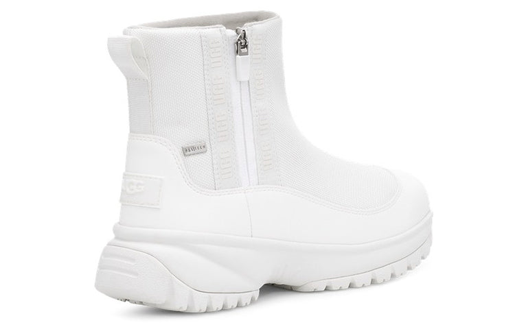 (WMNS) UGG Yose Zip Fleece Lined Snow Boots White 1112329-WHT