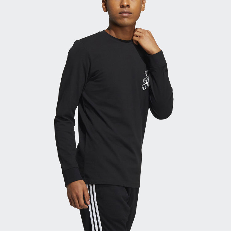 adidas originals Bear Printing Sports Round Neck Long Sleeves Black HL4098