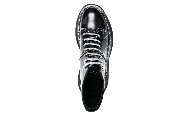 (WMNS) Alexander McQueen Tread Lace-up Boots 'Black White' 718366WIC6D1081