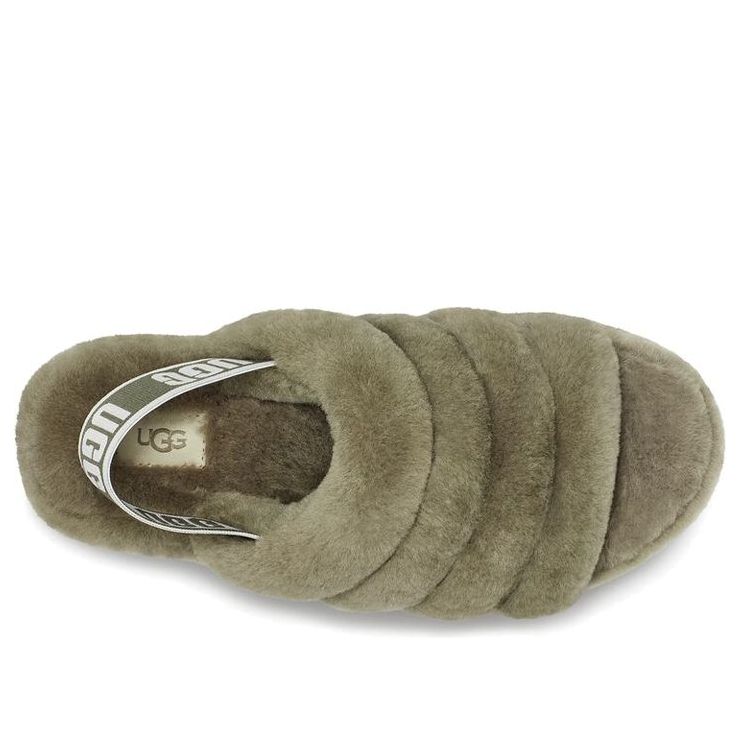 (WMNS) UGG Fluff Yeah Slide 'Burnt Olive' 1095119-BTOL