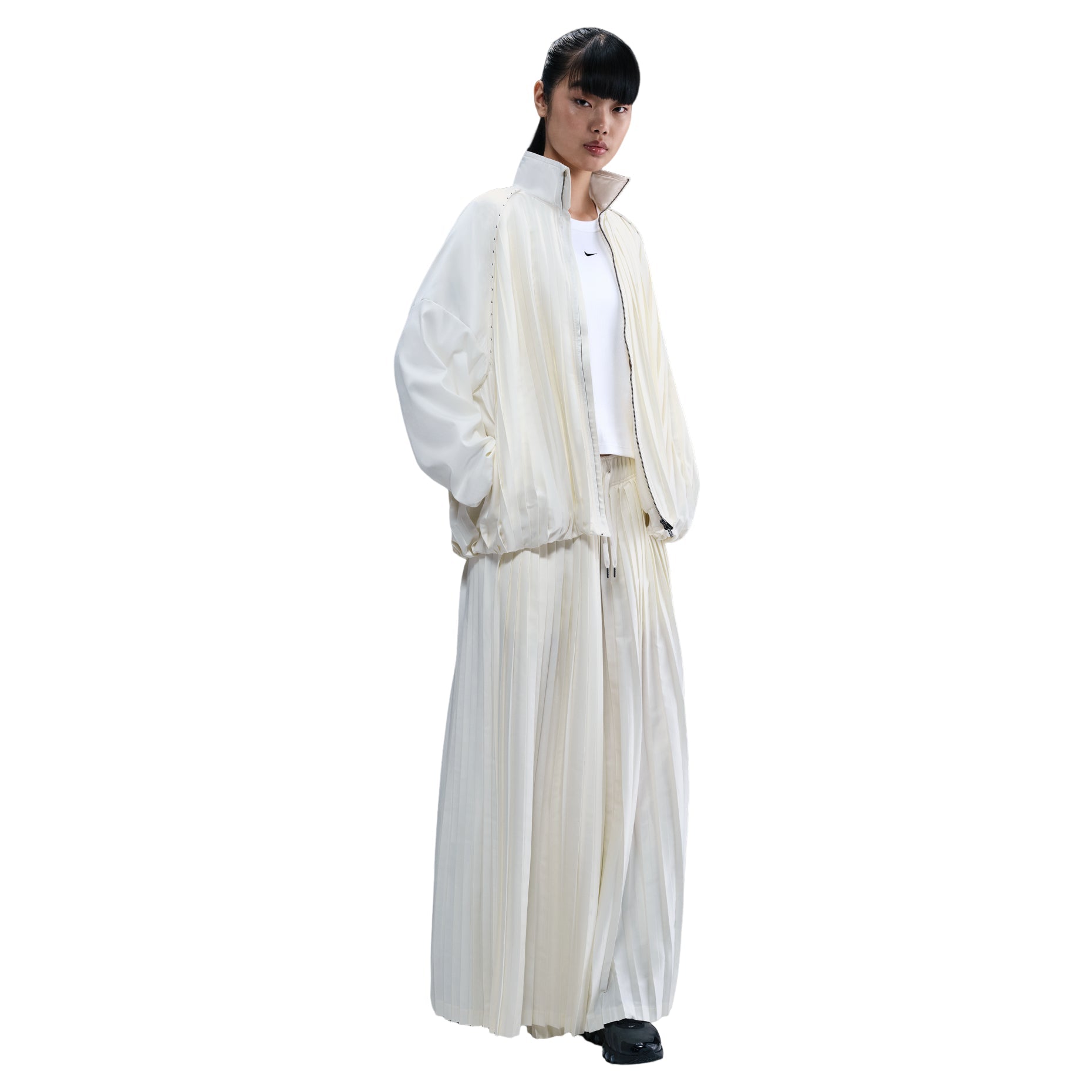 (WMNS) Nike Pleated Tracksuit Jacket 'Sail' HJ0518-133