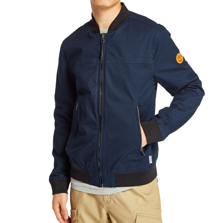 Men's Timberland Logo Pocket Zipper aviator Jacket Blue A29WC433