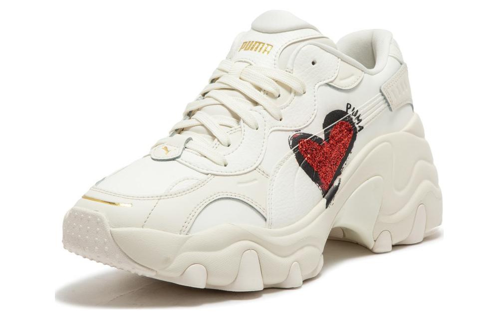 (WMNS) PUMA Pulsar Wedge CN Heart Sneakers 'White Red' 398674-01
