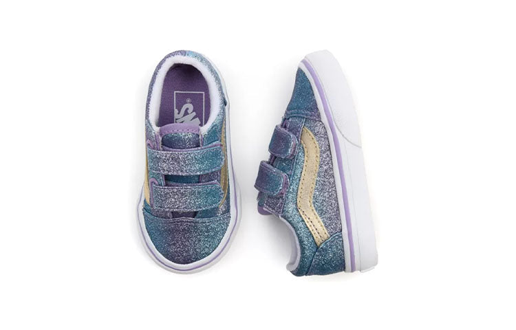 Vans Toddler Ombre Glitter Old Skool Velcro 'Blue Purple' VN000D3YABZ