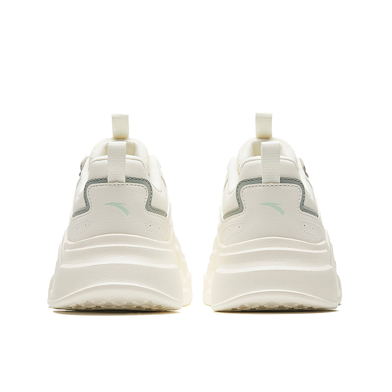 (WMNS) ANTA Platform Leather 'White Green Grey' 922328816-4