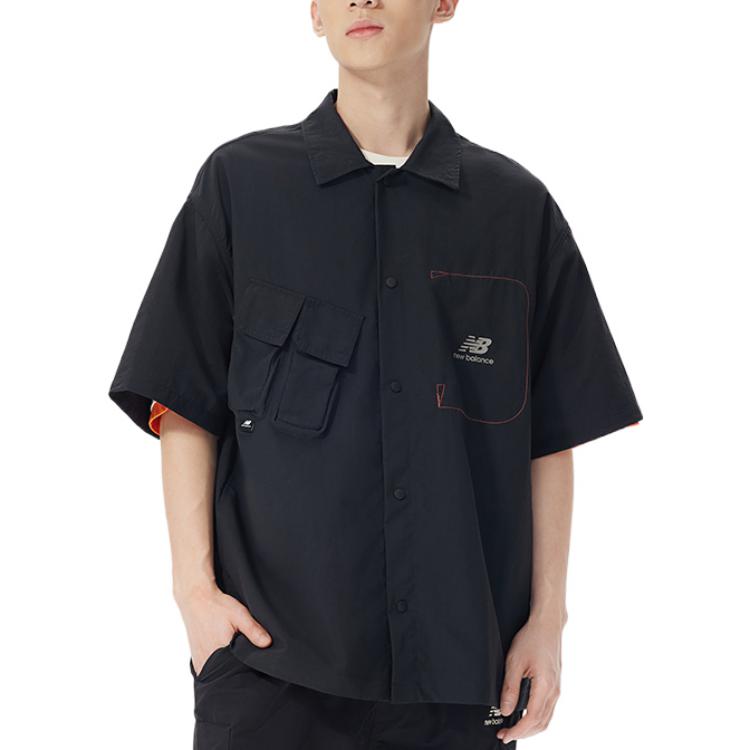 New Balance Logo Short-Sleeve Shirt Asia Sizing 'Black' AMJ22360-BK