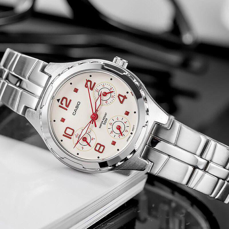 CASIO Waterproof Stainless Steel Strap White Analog LTP-2064A-7A2VDF