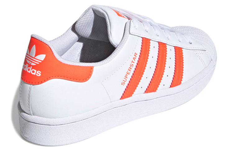 (GS) adidas originals Superstar J 'White Orange' FW3978