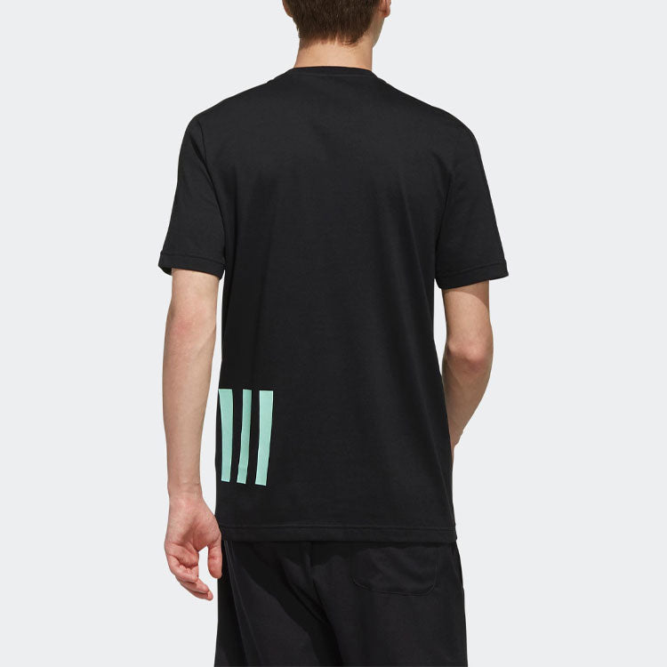 adidas neo M Mcky&mnn T2 Casual Sports Mickey Mouse Printing Round Neck Short Sleeve Black EI4538