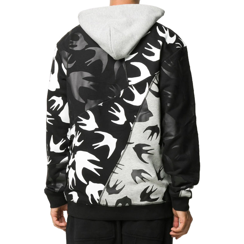 Men's McQ Alexander McQueen Swallow Pattern Hooded Long Sleeves Colorblock 620705-RPT49-1073
