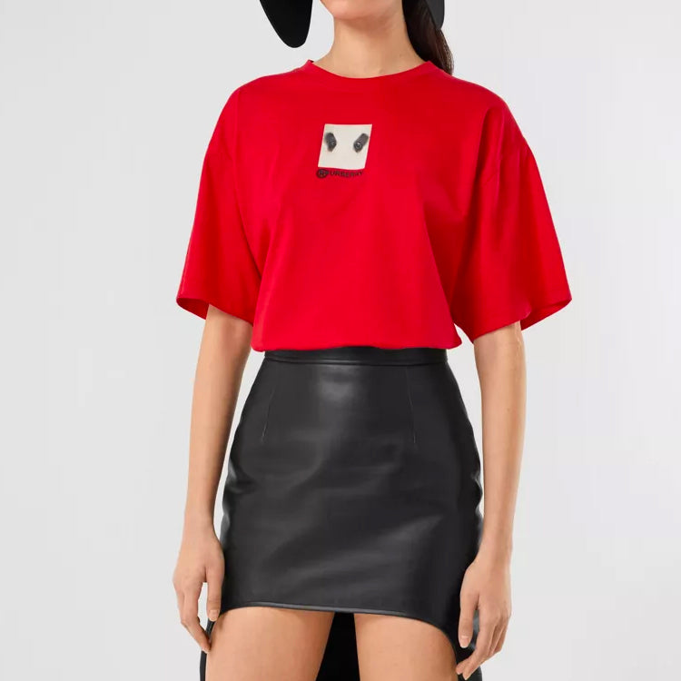 Burberry Oversized Panda Eye Cotton Short Sleeve Red 8032114-A1460