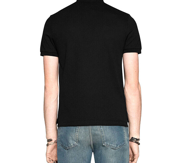 Gucci Ribbon Shield Short Sleeve Polo Shirt For Men Black 408322-X7333-1000
