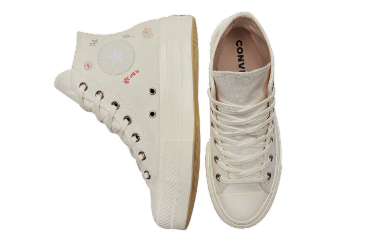 (WMNS) Converse Chuck Taylor All Star Lift Platform 'Embroidered Floral - Egret' A01586C