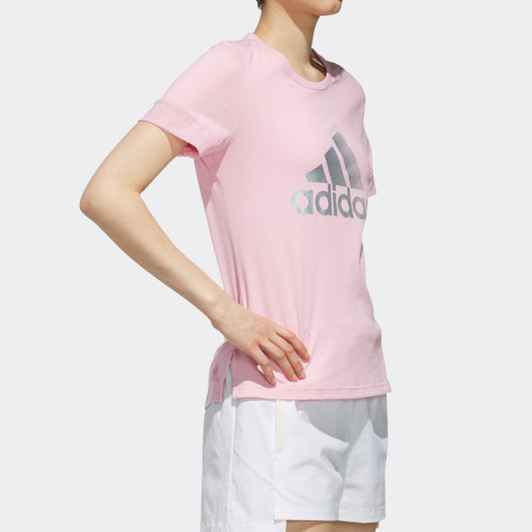 (WMNS) adidas Alphabet Logo Printing Sports Short Sleeve Pink DY8636
