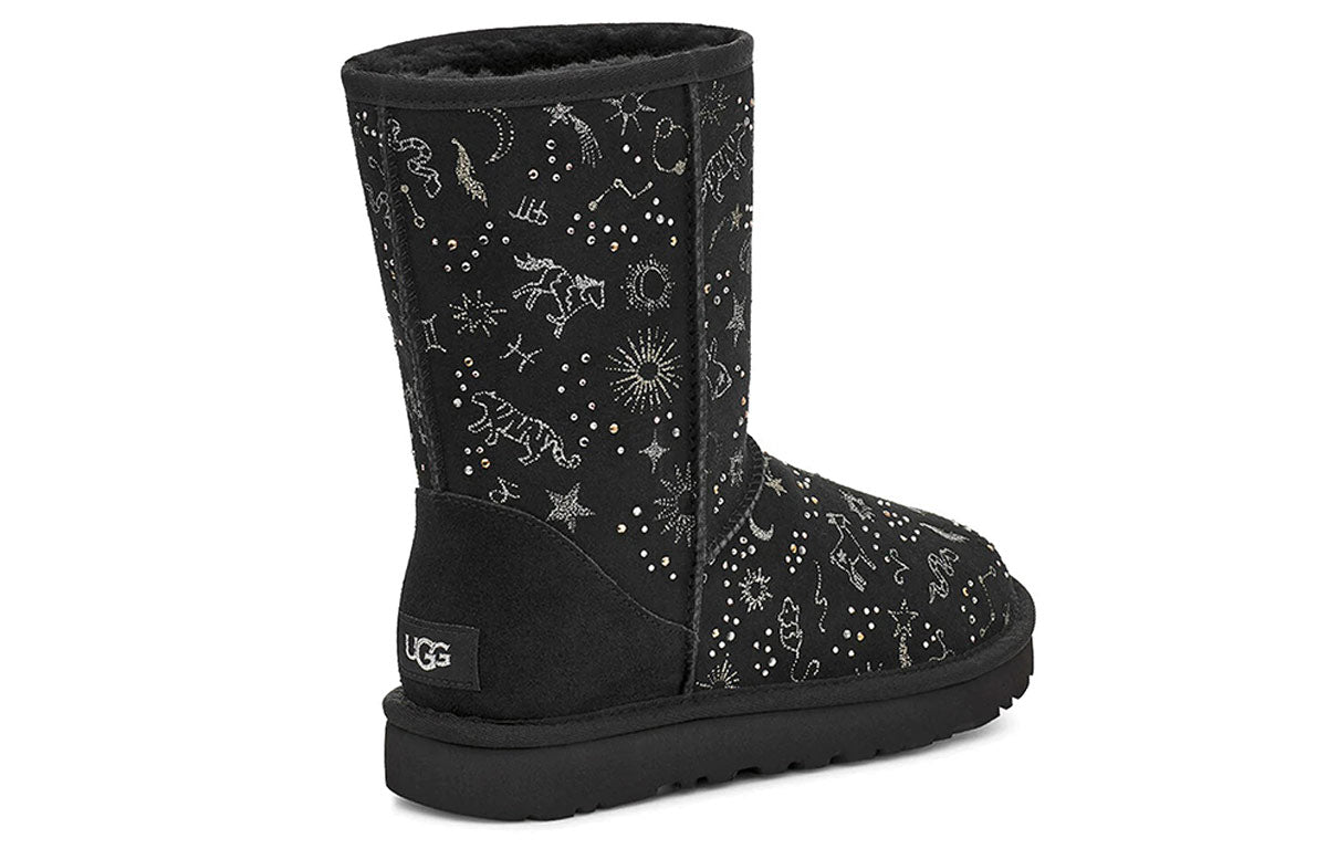 (WMNS) UGG Classic Zodiac Snow Boots Black 1112517-BLK
