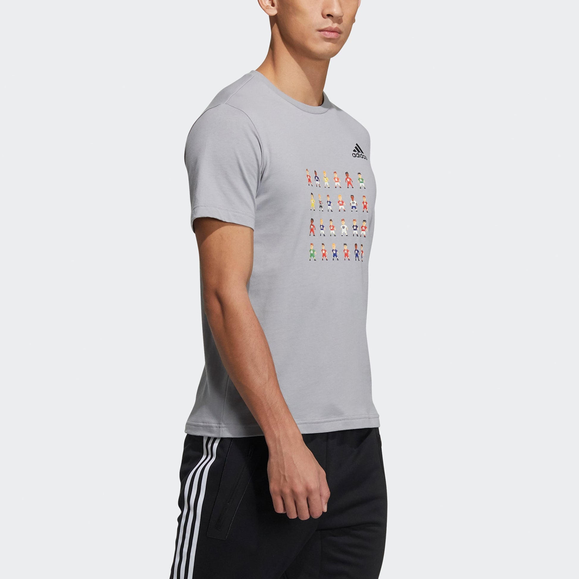 adidas 8-Bit Tee Printing Sports Short Sleeve Gray GL1998