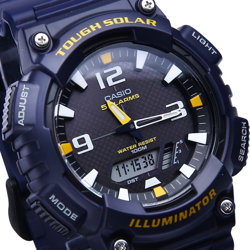 CASIO Waterproof Sports Solar Powered Quartz Mens Blue Analog/Digital Combo AQ-S810W-2A