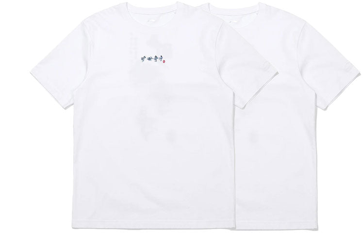 Li-Ning Graphic Printed T-Shirt 'White Blue' AHSS371-1
