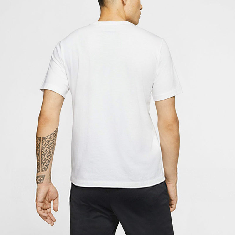 Men's Nike Solid Color Round Neck Pullover Sports Short Sleeve White T-Shirt BQ2971-100