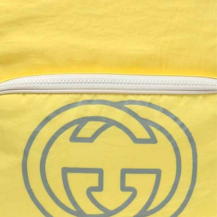 Gucci Retro Logo Printing Nylon Large Capacity Schoolbag Backpack / Yellow 536724-9XBAX-7482
