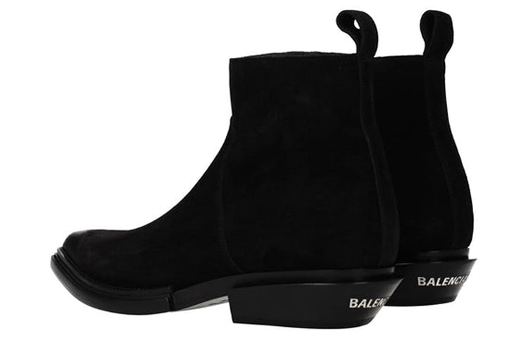 Balenciaga Santiago Black Suede Ankle Boots 'Black' 579736WA7301000