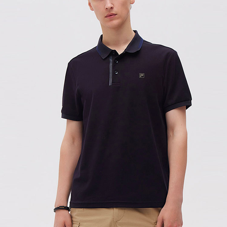 FILA Stand Collar Casual Short Sleeve Polo Shirt Blue F11M122120F-NV