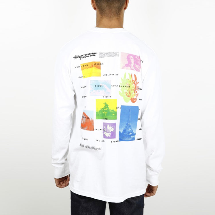 Stussy Great Future LS Tee Poster Pattern Long Sleeves Unisex White 1994444-WHITE