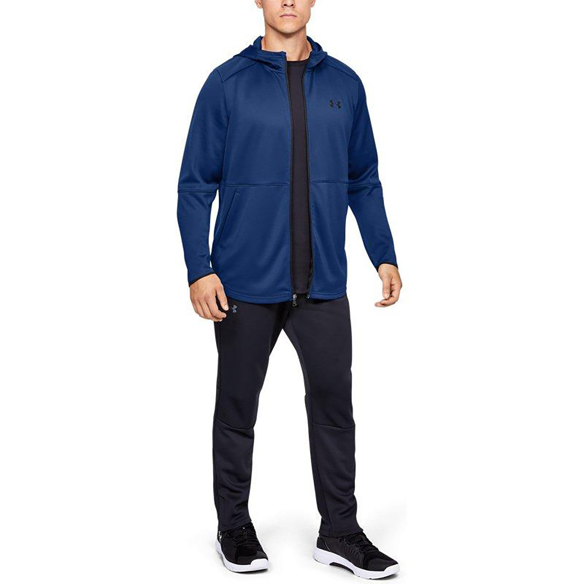 Men's Under Armour WarmUp Training Sports Zipper hooded Tops Blue 1345259-449