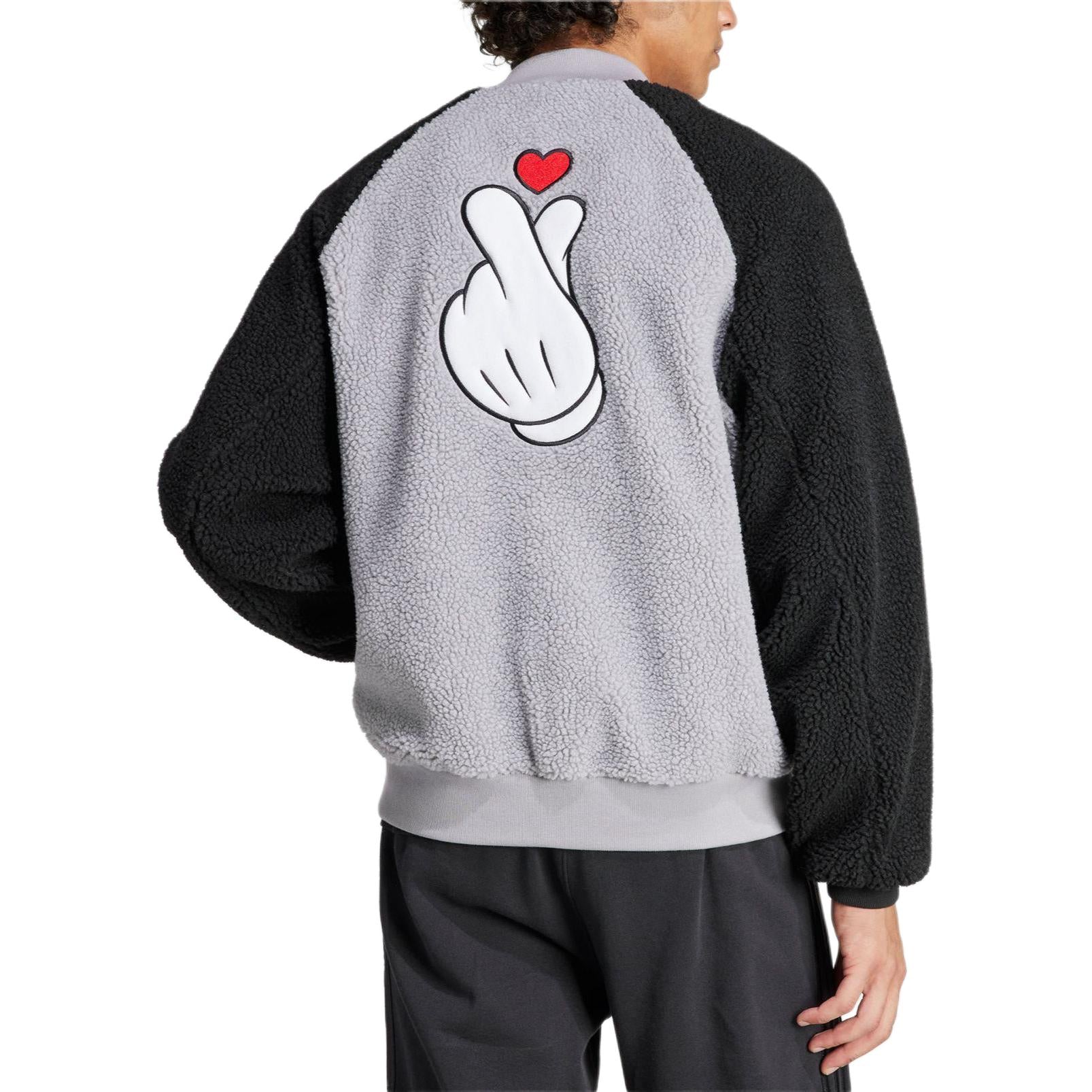 adidas Originals x Disney V-Day FL Jacket Asia Sizing 'Grey Black' IY2265