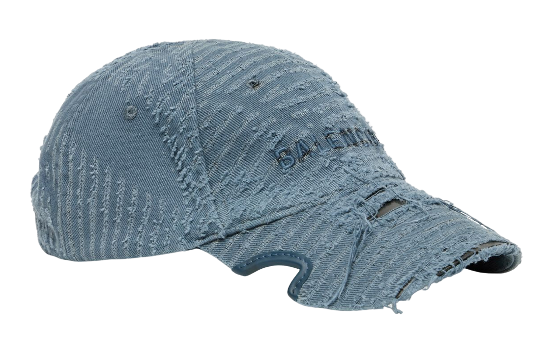 (WMNS) Balenciaga Laser Destroyed Logo Ball Cap 'Fade Blue' 719281410B24090