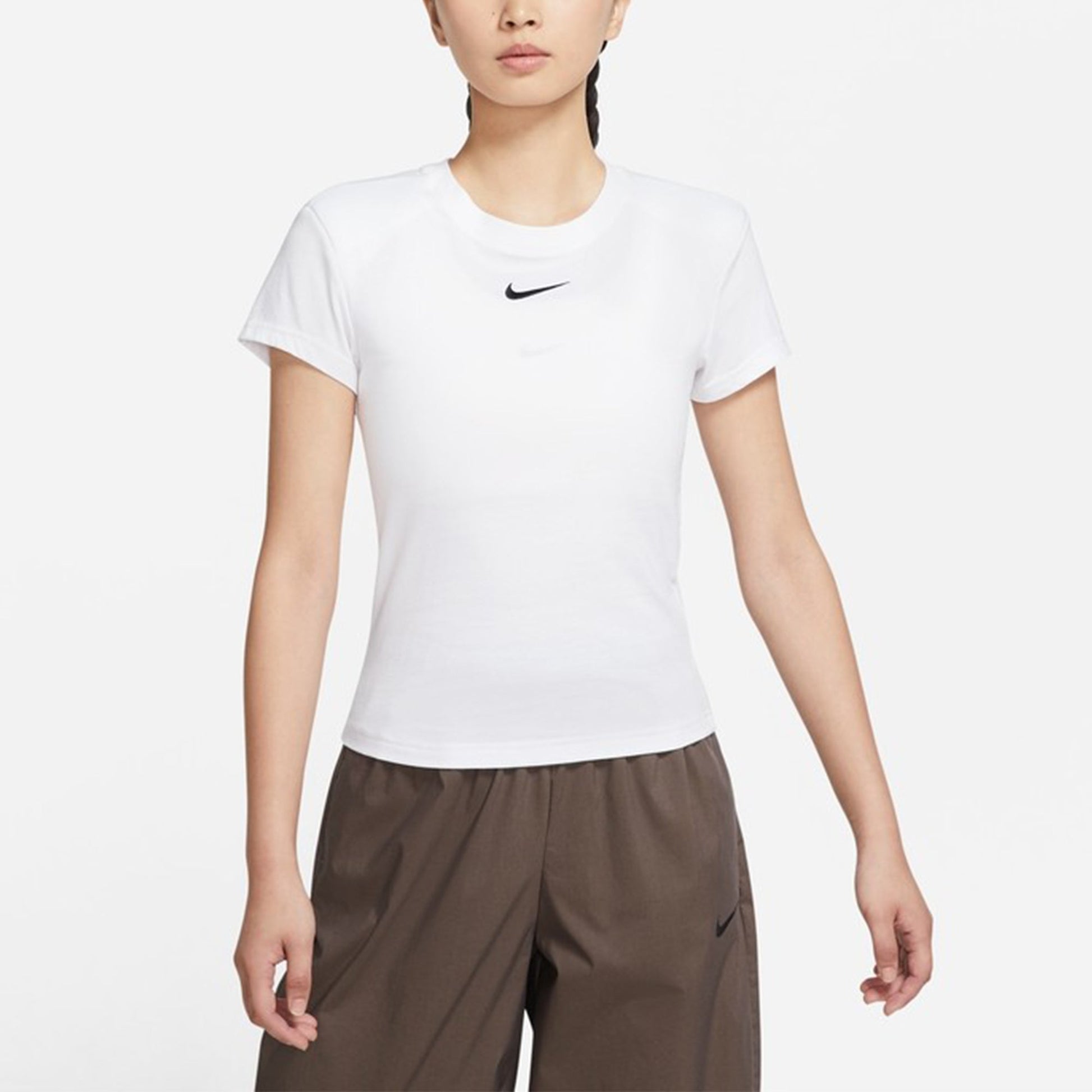 (WMNS) Nike Sportswear Icn Clsh Cap Slv Ss T-Shirts 'White' DJ7159-100