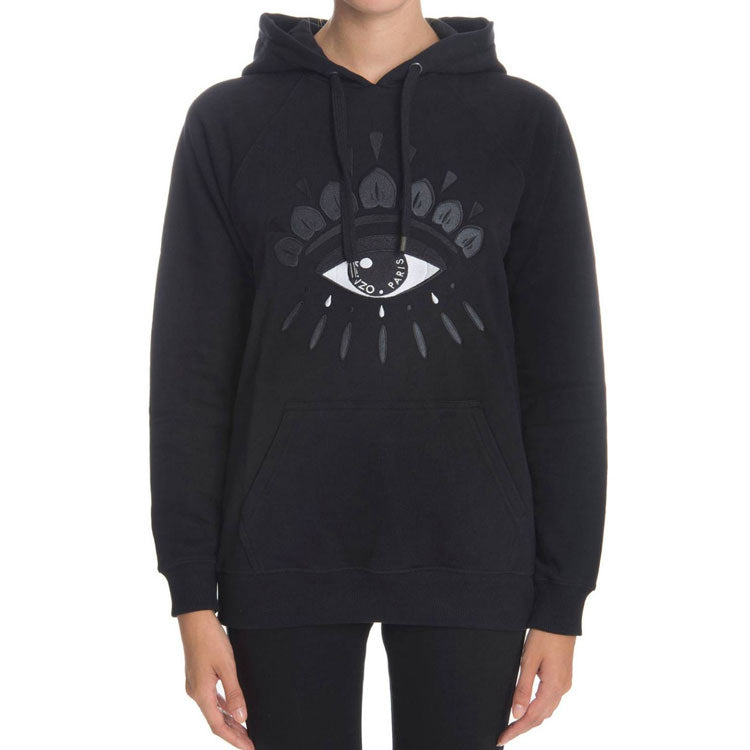 (WMNS) KENZO Eye hooded mid-length Hoodie Black F762SW8834XC-99