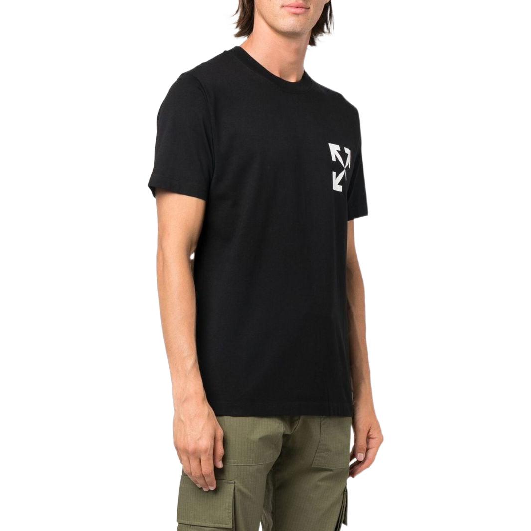 Men's Off-White SS22 Solid Color Arrow Logo Round Neck Short Sleeve Version White T-Shirt OMAA027C99JER01210011001