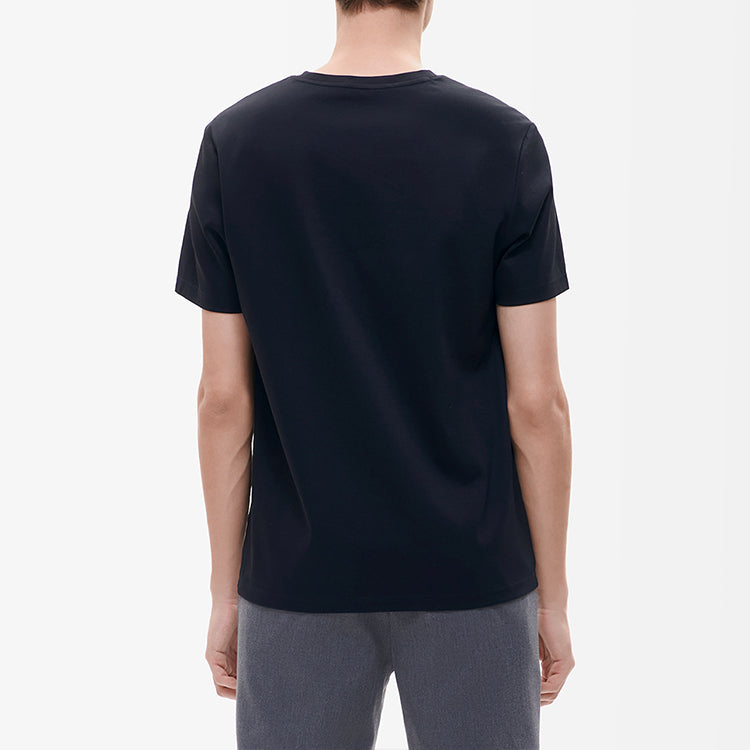 Men's FILA Alphabet Logo Round Neck Knit Short Sleeve Black T-Shirt F11M217103F-BK