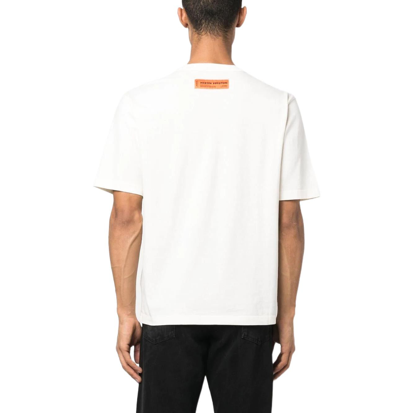 HERON PRESTON Censored Heron T-shirt 'White Light Blue' HMAA032S23JER0020140