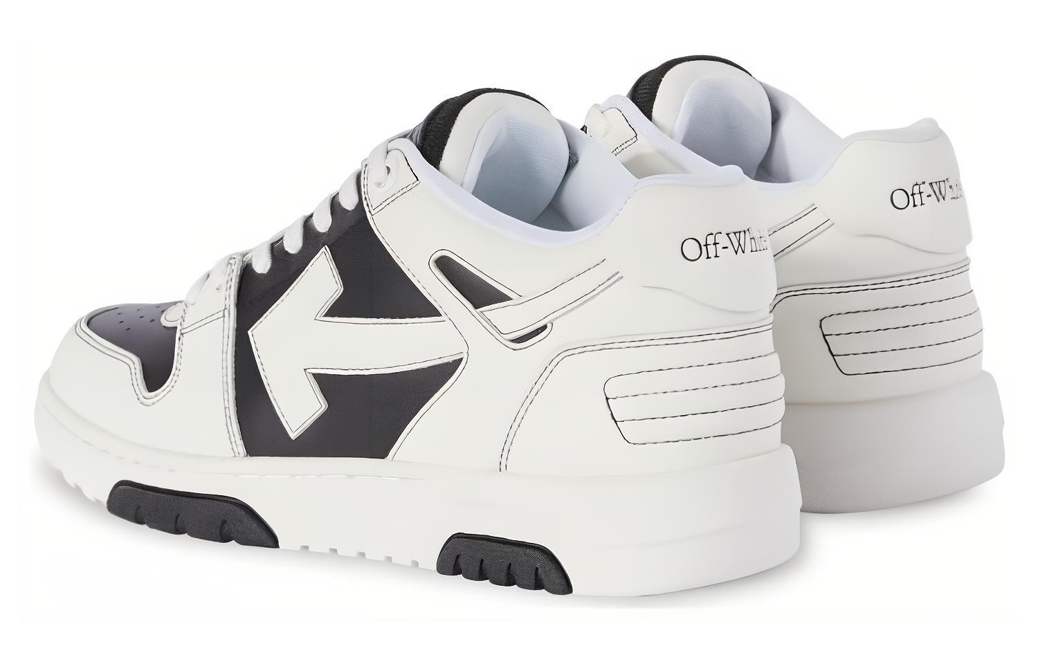 Off-White Out Of Office OOO Low Tops 'Black White' OMIA189S24LEA0041001