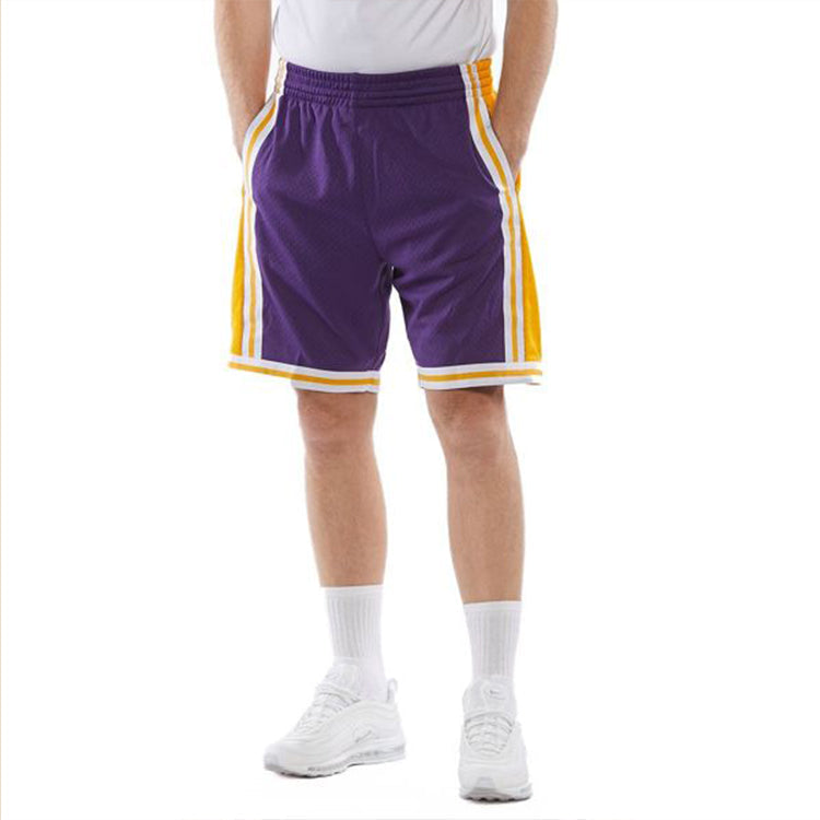 Mitchell & Ness NBA Swingman Shorts Los Angeles Lakers Road 1984-85 'Purple Gold' SMSHGS18235-LALPURP84