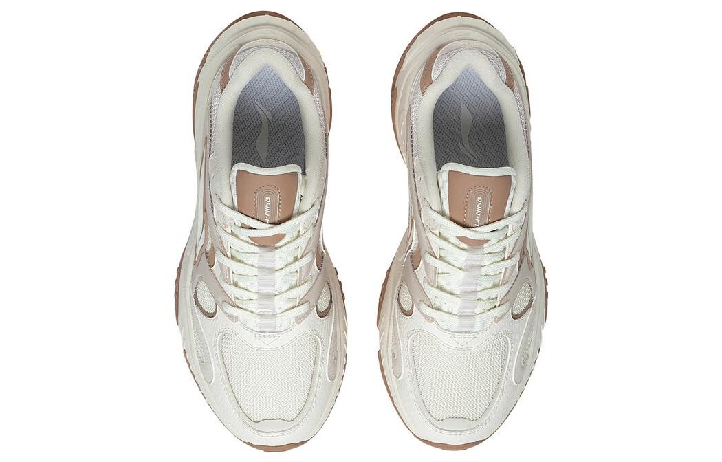 (WMNS) Li-Ning Star Wind Sneakers 'White Beige Brown' AGCT150-4