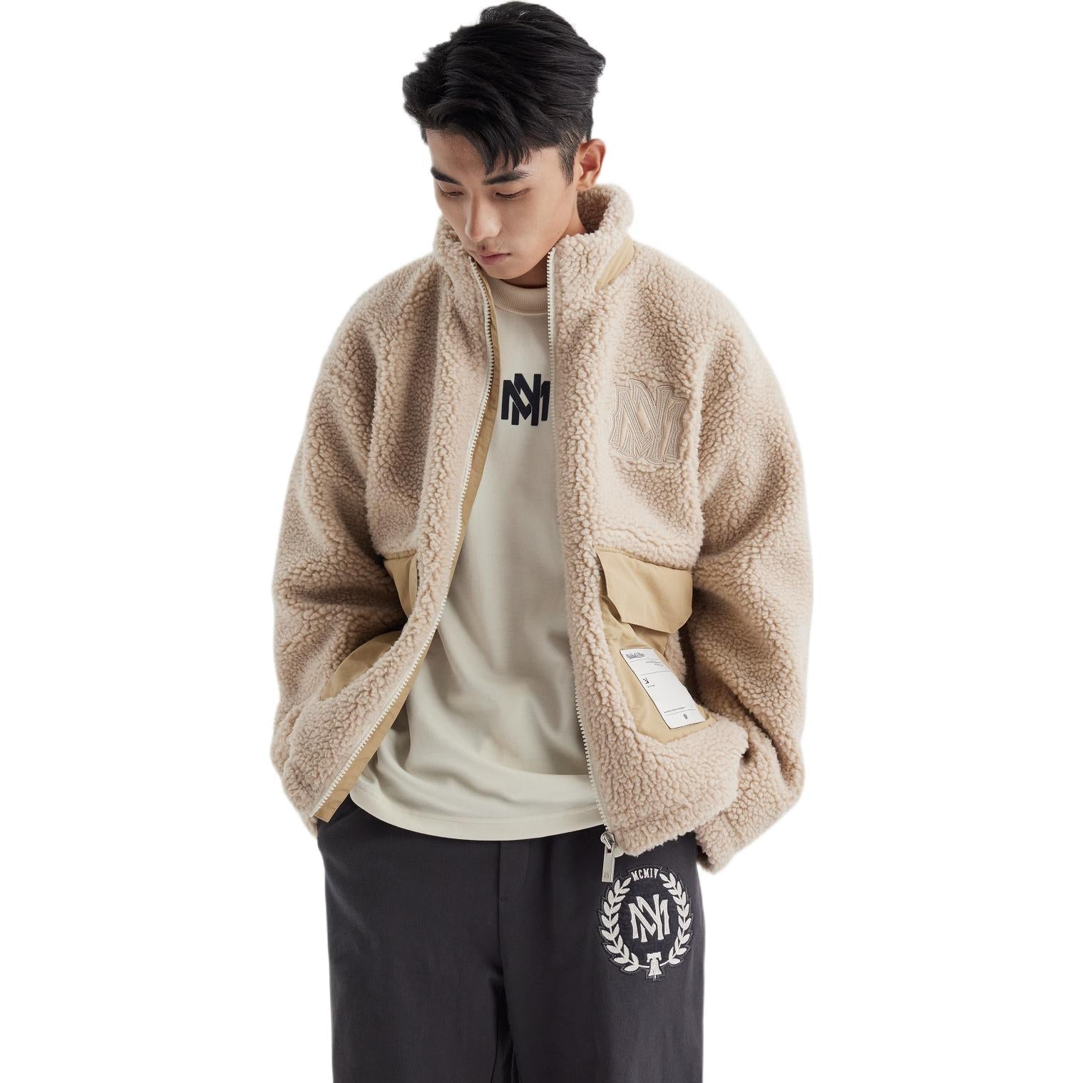 Mitchell & Ness Branded Sherpa Fleece Jacket 'Off White' MNGMAWTOWJ022-OFW