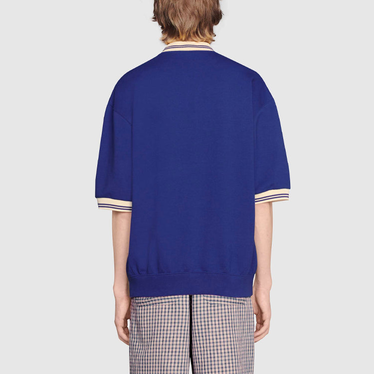 Gucci Jersey Polo Sweatshirt With Gucci Cat 'Blue' 658081-XJDI4-4330