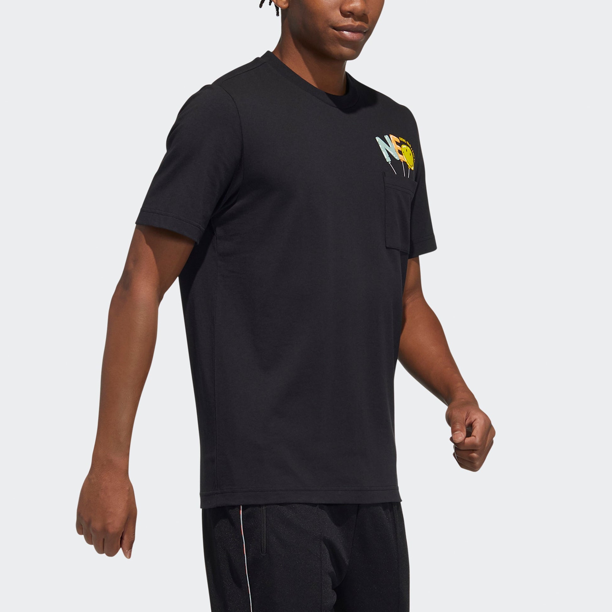 adidas neo M Smly Tee 2 Casual Breathable Sports Smiling Face Short Sleeve Black HB5556